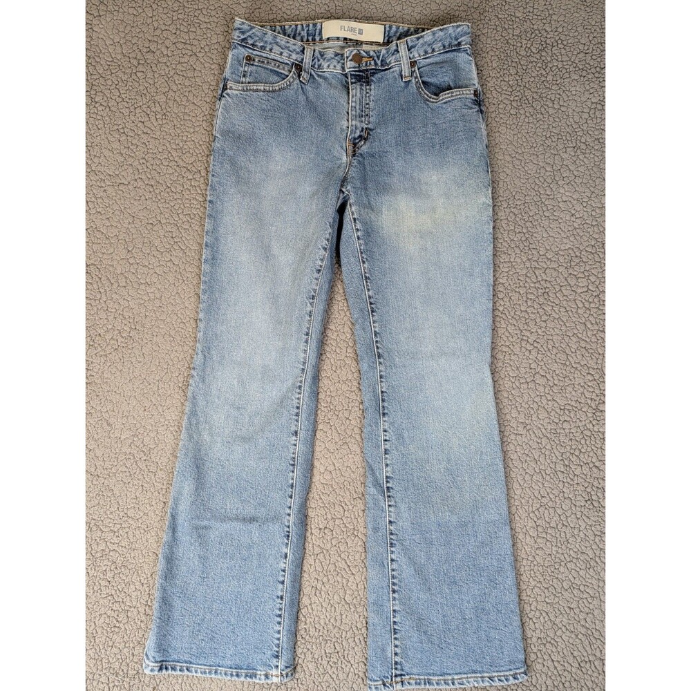 VINTAGE Gap Jeans Womens 6 Blue Ankle Flare Medium Wash Cotton Stretch Y2K Denim